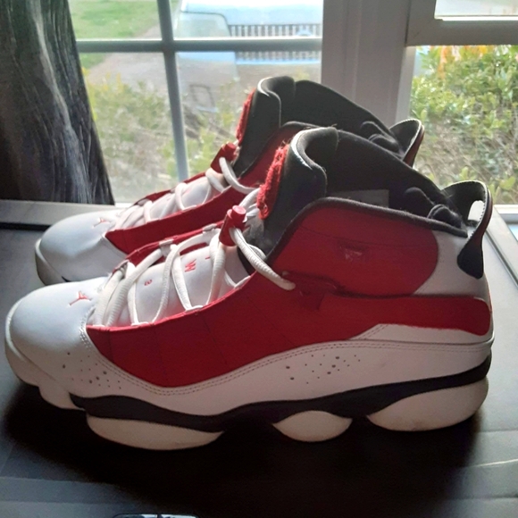 Nike Air Jordan 6 Rings White 'Carmine' 3229922 Mens Size 12 Shoes - Picture 5 of 6